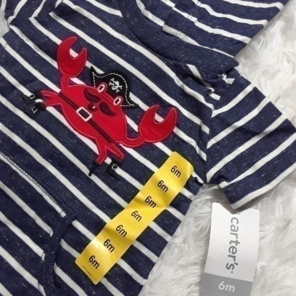 ☄Carter's Pirate Crab Baby One-Piece-Size 6 Mos